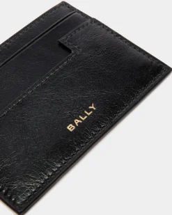 Easy Bally Card Holder In Black Leather