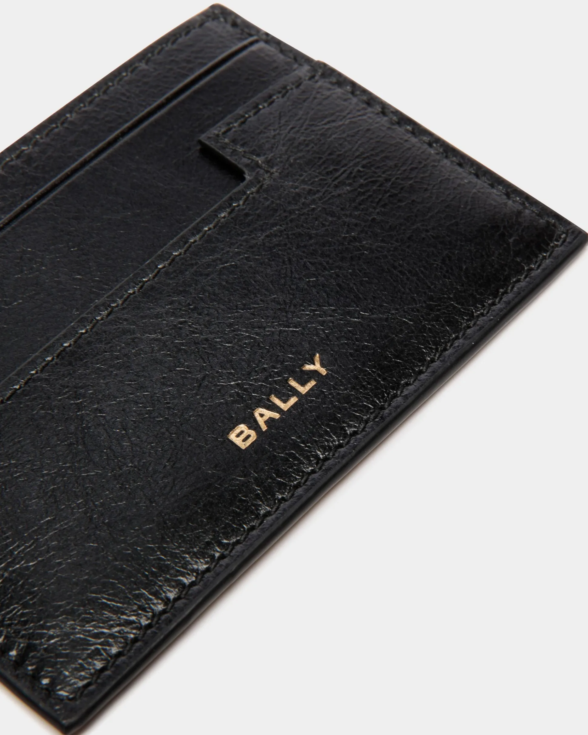 Easy Bally Card Holder In Black Leather