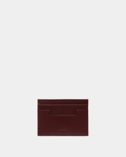 Easy Bally Card Holder In Candy Red Cotton Canvas