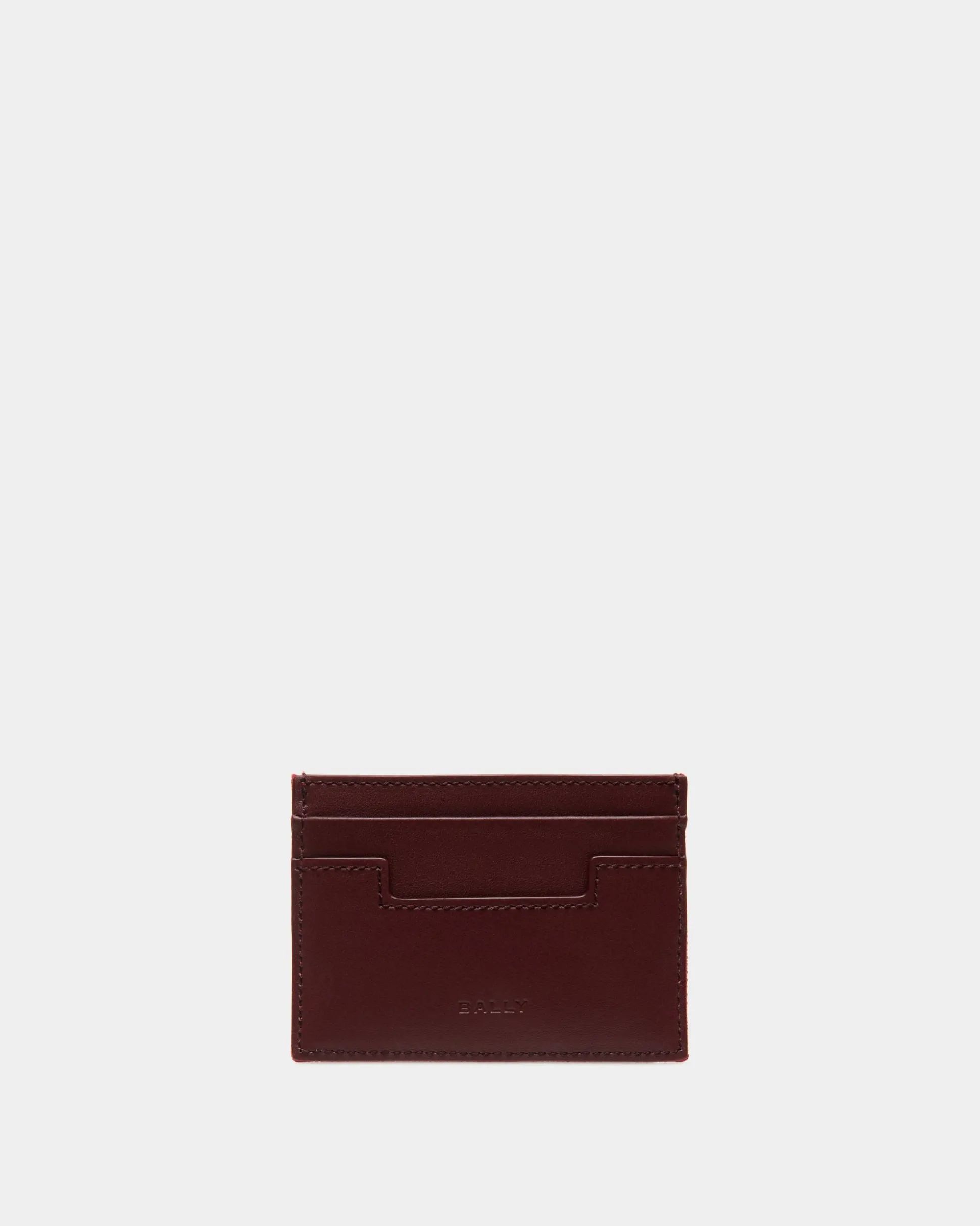 Easy Bally Card Holder In Candy Red Cotton Canvas