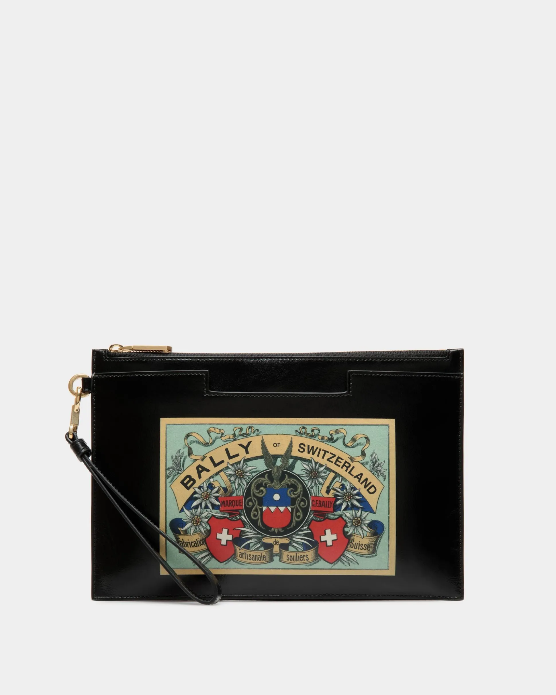Easy Bally Pochette In Black Leather