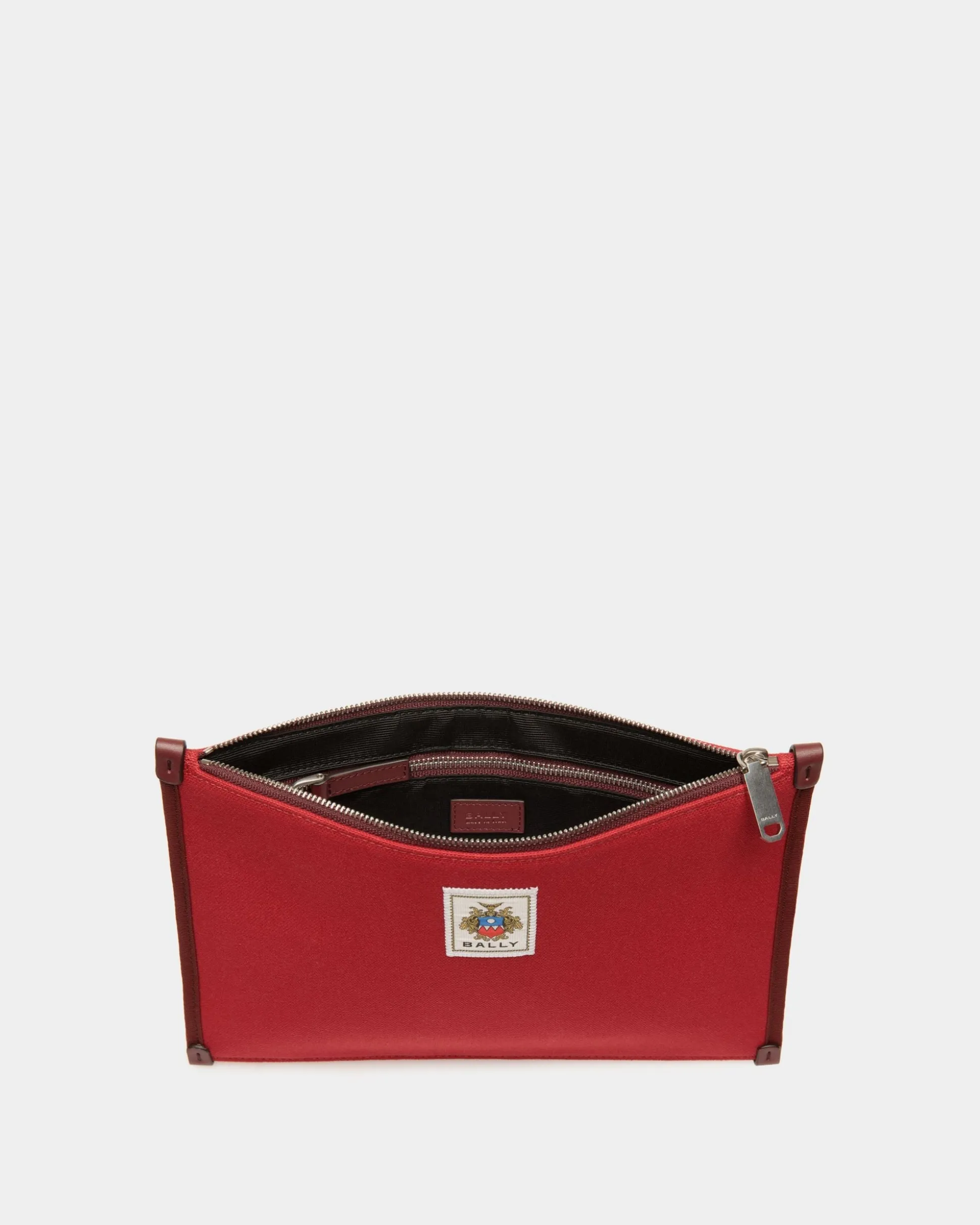 Easy Bally Pochette In Candy Red Cotton Canvas