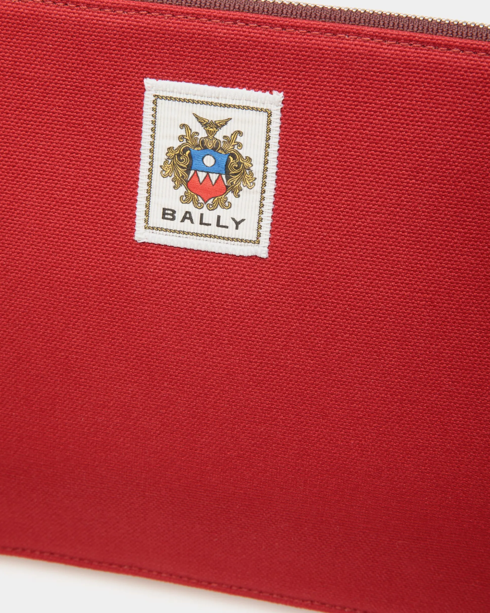 Easy Bally Pochette In Candy Red Cotton Canvas