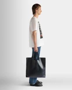 Easy Bally Tote in Black Leather