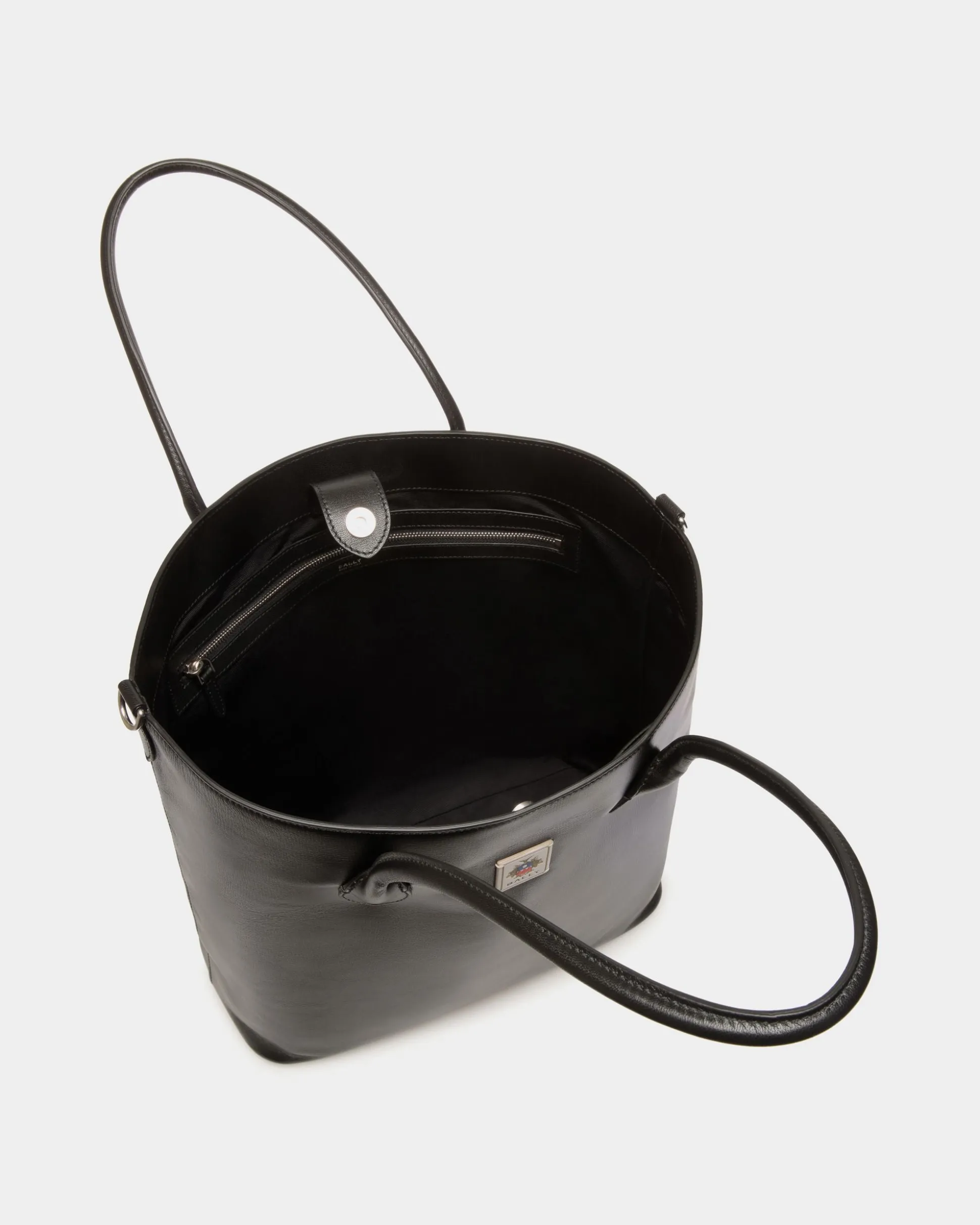 Easy Bally Tote In Black Leather