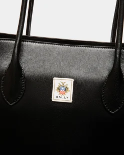 Easy Bally Tote In Black Leather