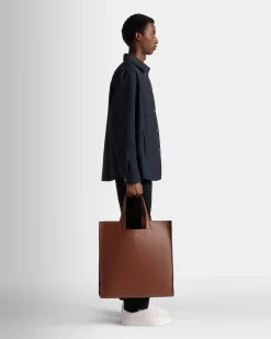 Easy Bally Tote In Brown Leather