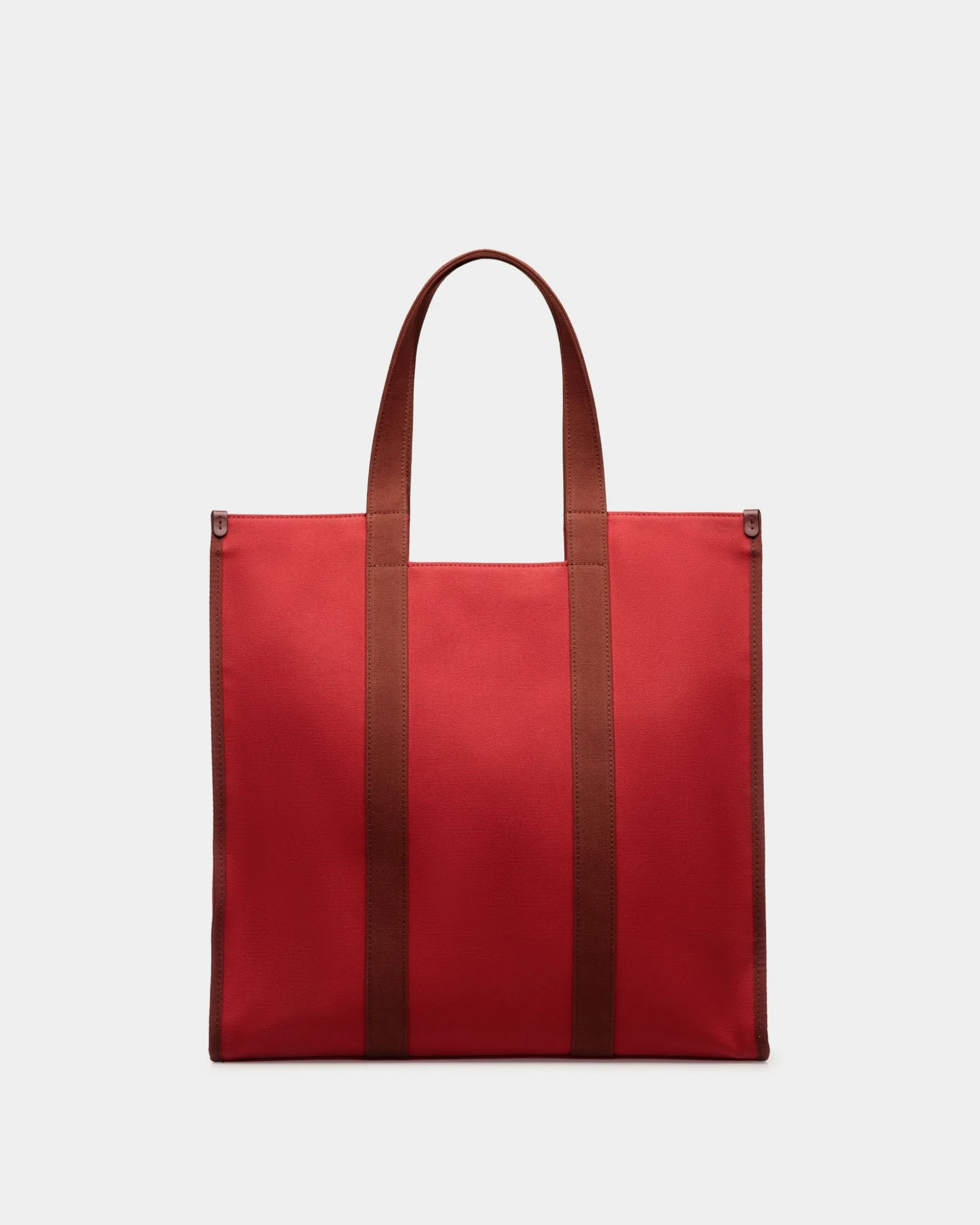 Easy Bally Tote In Candy Red Cotton Canvas