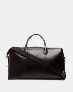 Easy Bally Weekender In Black Leather