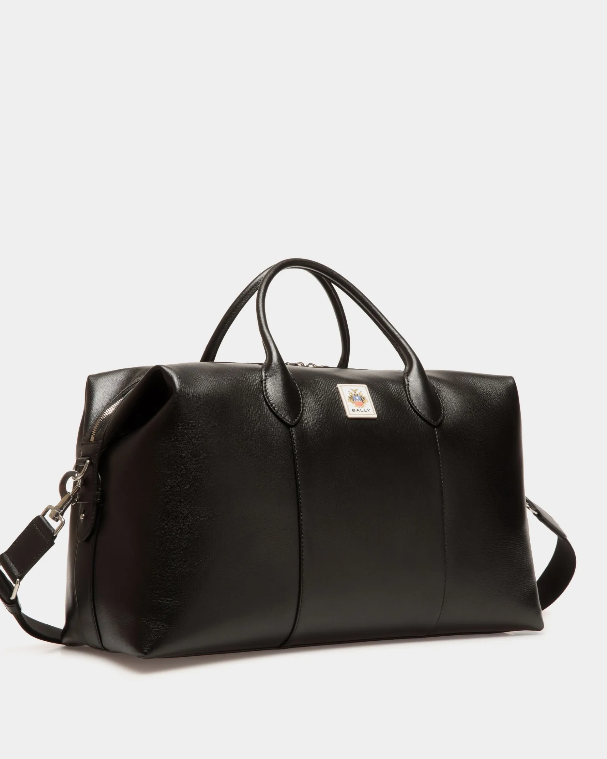 Easy Bally Weekender In Black Leather