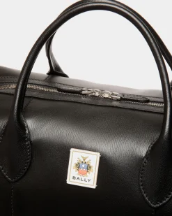 Easy Bally Weekender In Black Leather