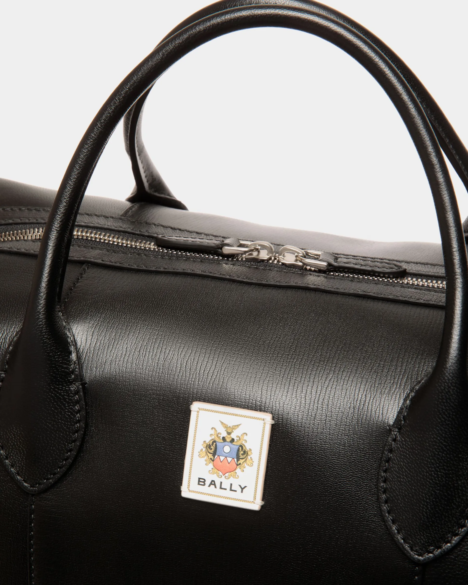 Easy Bally Weekender In Black Leather