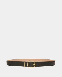 Emblem Belt In Black Leather