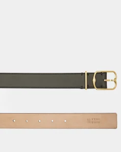 Emblem Belt In Black Leather