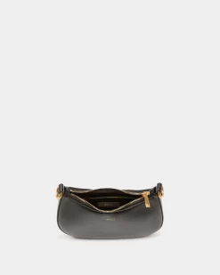 Emblem Mini Crossbody Bag in Black Brushed Leather