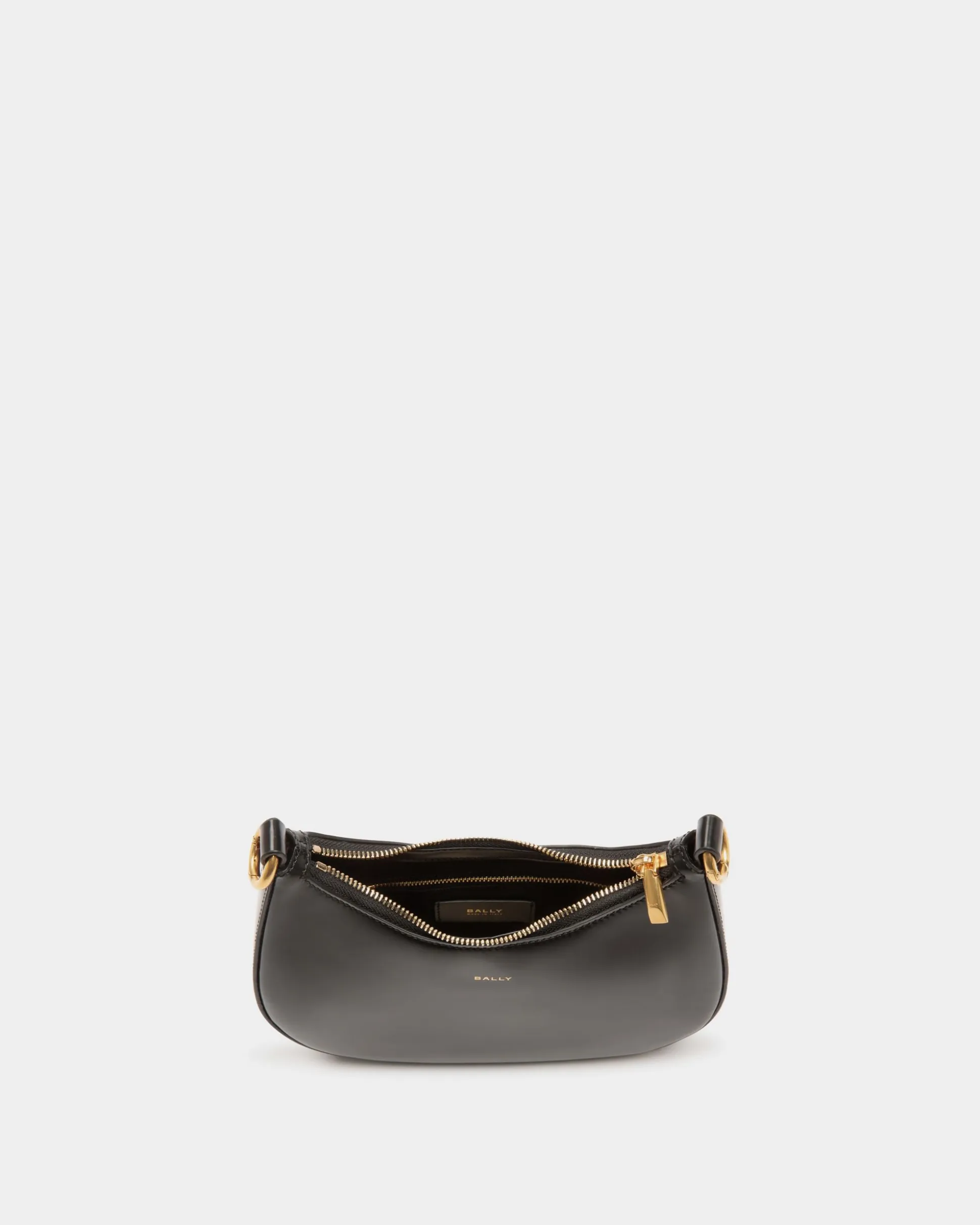 Emblem Mini Crossbody Bag in Black Brushed Leather
