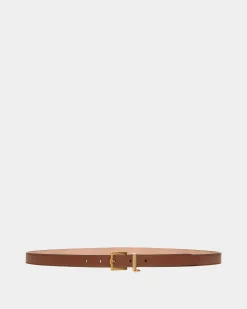 Emblem 20mm Belt in Brown Leather