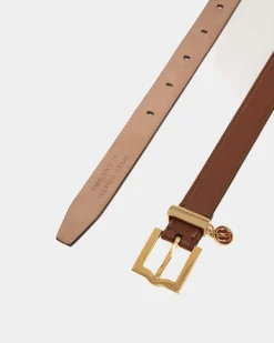 Emblem 20mm Belt in Brown Leather