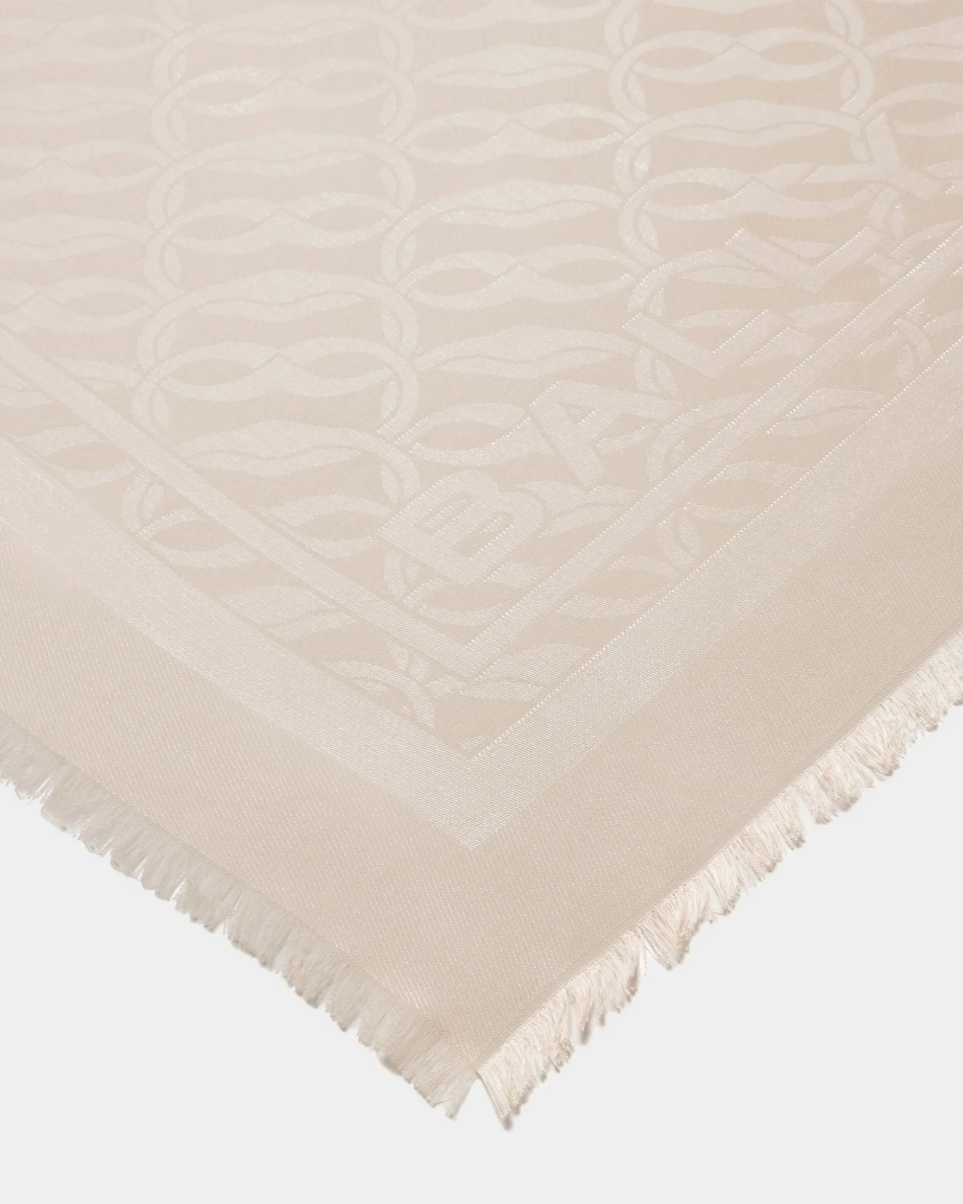 Emblem Print Square Scarf In Dusty Petal Silk