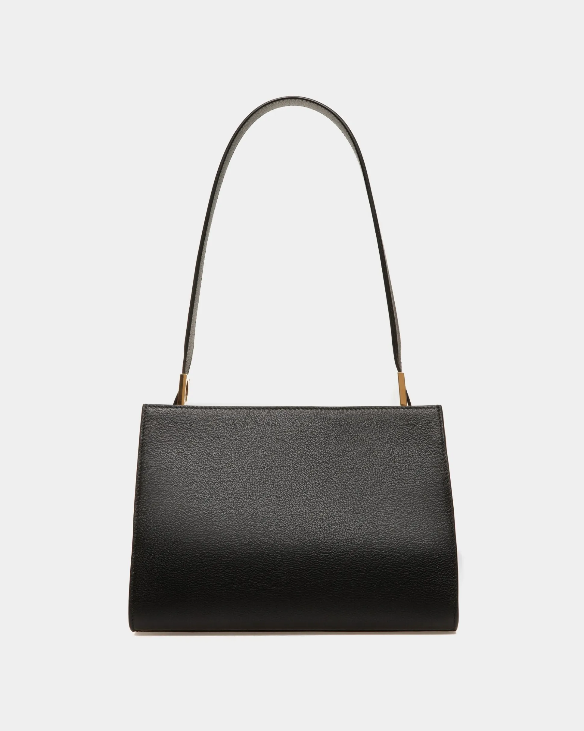 Emblem Shoulder Bag In Black Grained Leather