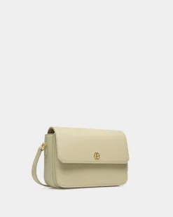 Emblem Small Crossbody Bag In Light Green Leather