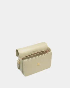Emblem Small Crossbody Bag In Light Green Leather