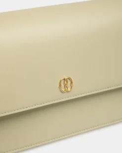Emblem Small Crossbody Bag In Light Green Leather