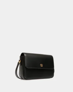 Emblem Small Crossbody Bag In Black Leather