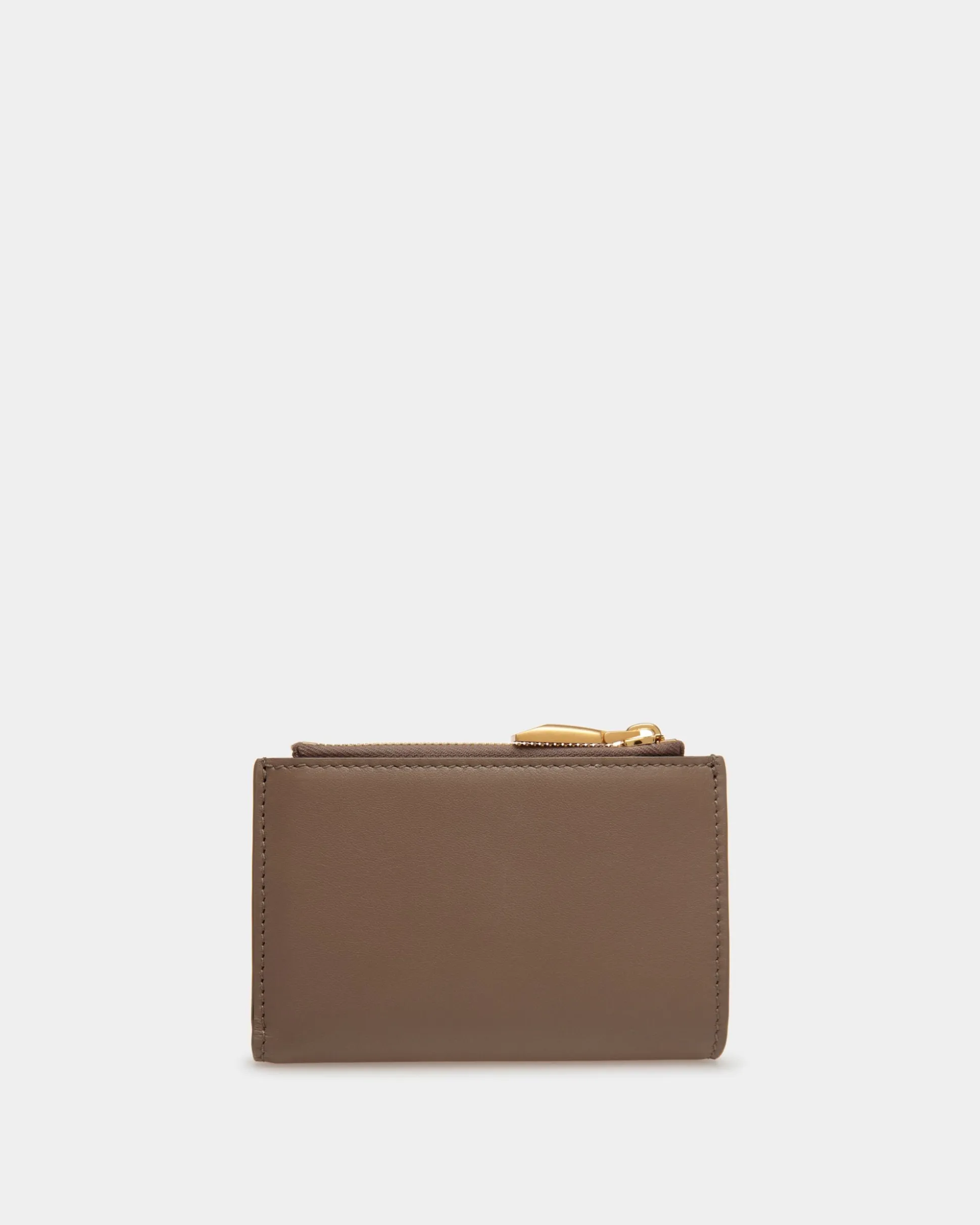 Emblem Wallet in Beige Leather