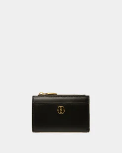 Emblem Wallet In Black Leather