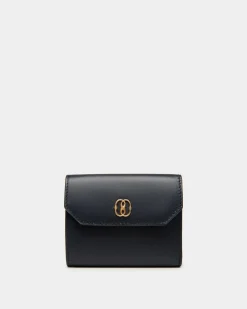 Emblem Wallet in Navy Blue Leather