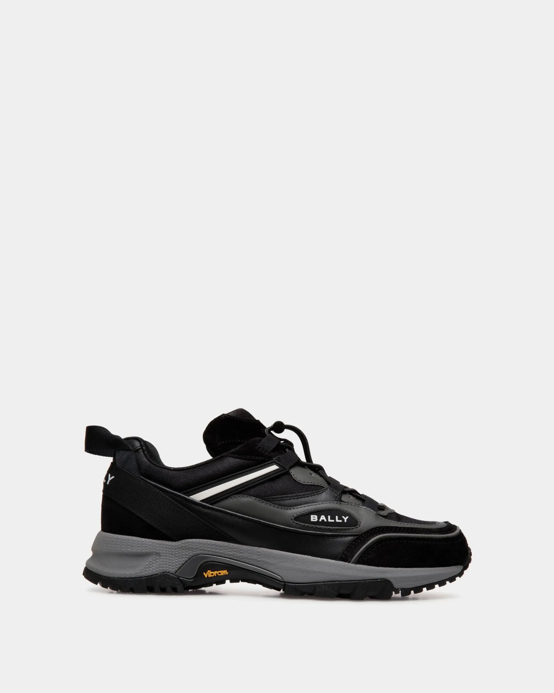 Faster Sneaker In Black Leather and Nylon