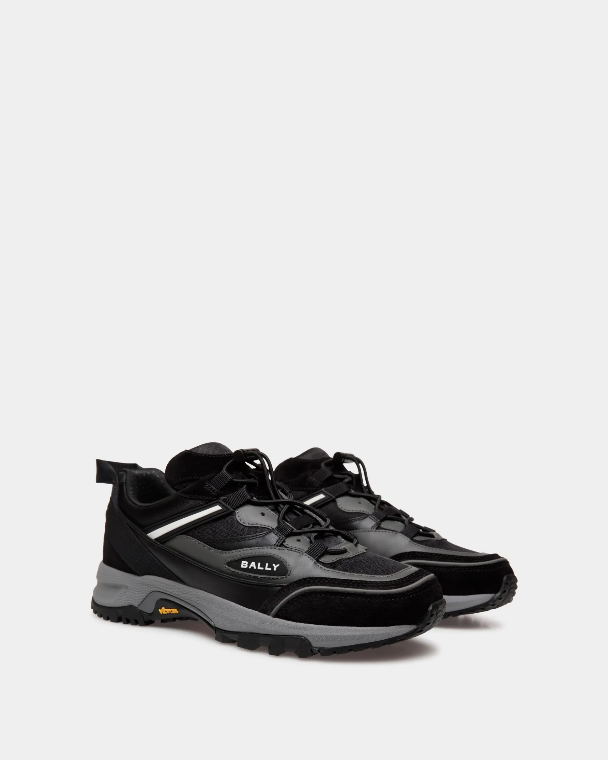 Faster Sneaker In Black Leather and Nylon