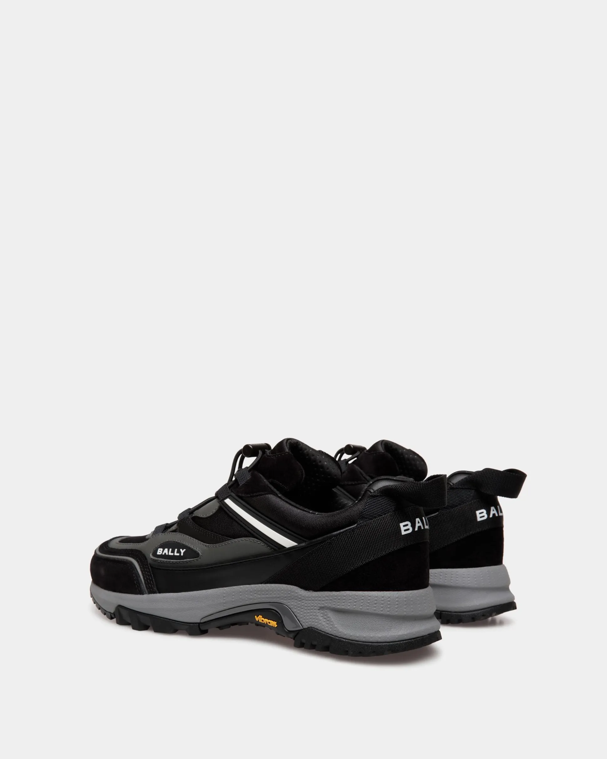 Faster Sneaker In Black Leather and Nylon