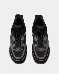 Faster Sneaker In Black Leather and Nylon