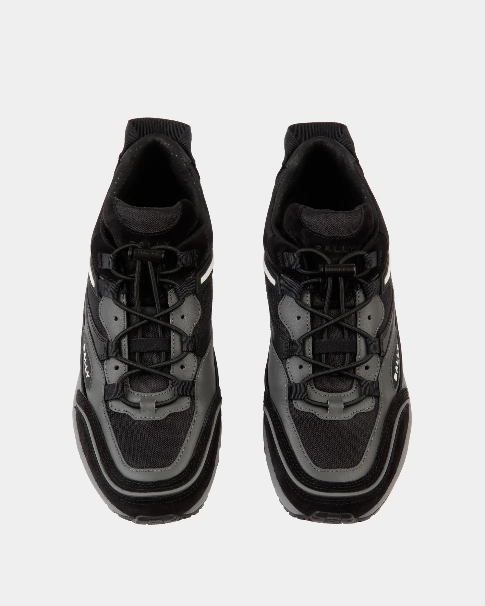 Faster Sneaker In Black Leather and Nylon