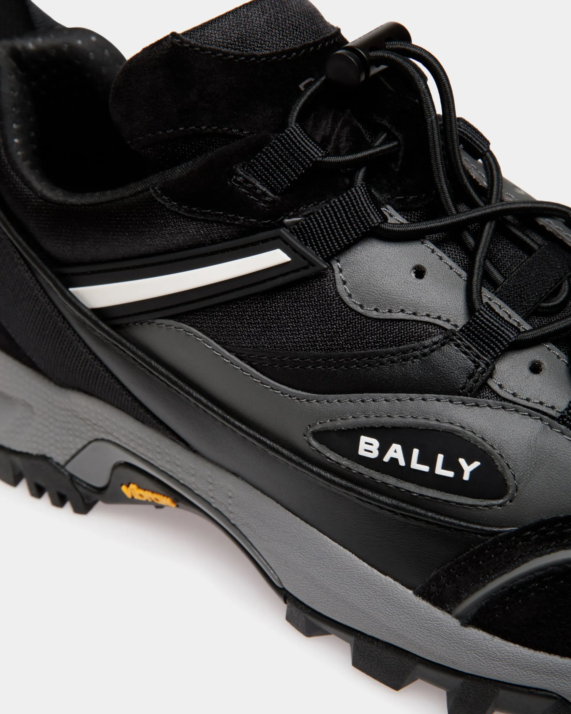 Faster Sneaker In Black Leather and Nylon