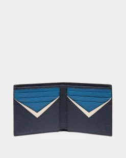 Flag Bifold Wallet in Blue Leather