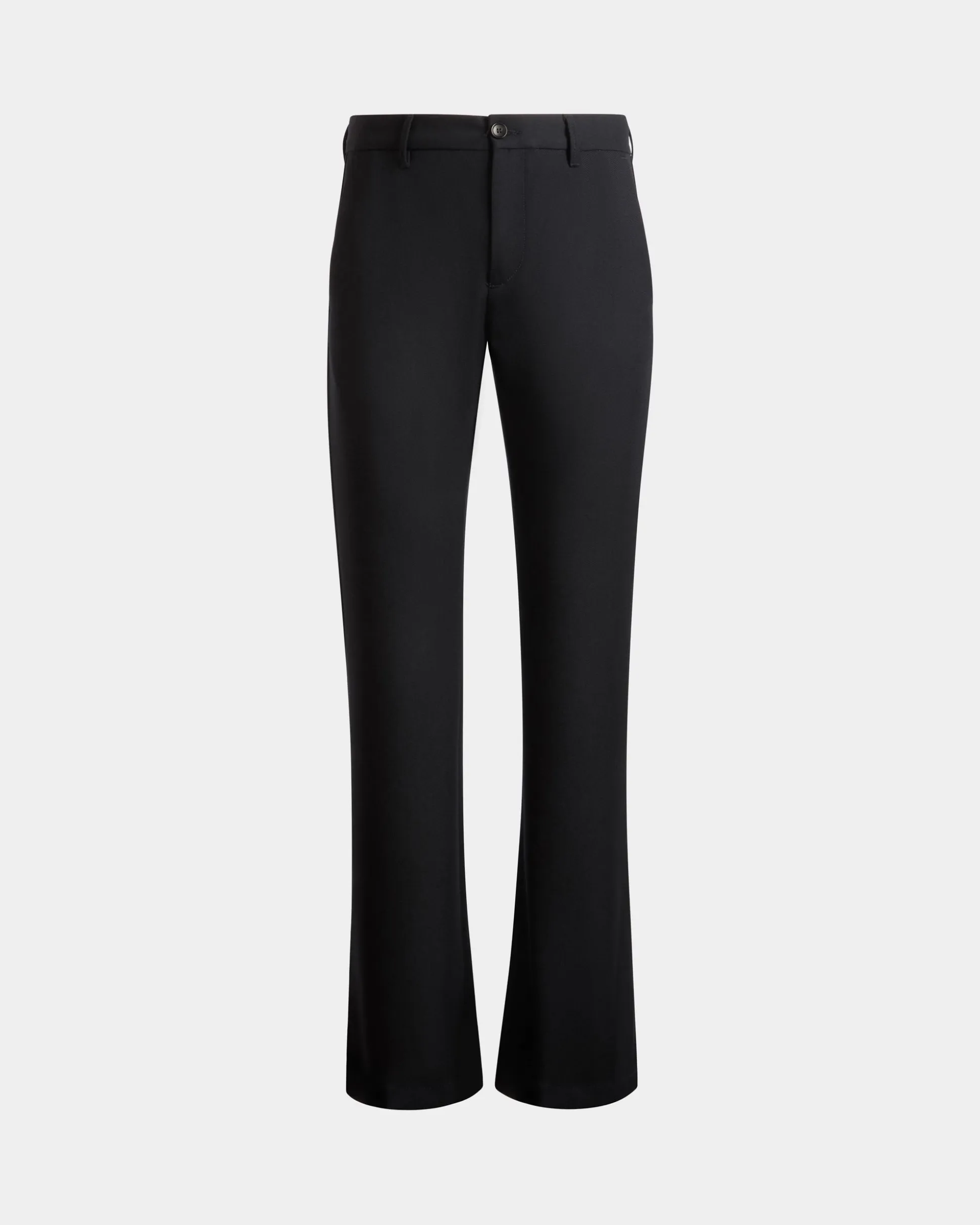 Flared Pants In Navy Blue Wool
