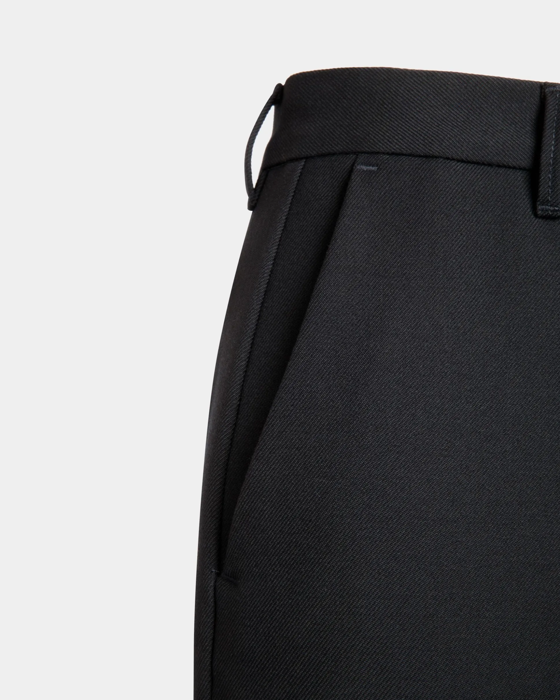 Flared Pants In Navy Blue Wool