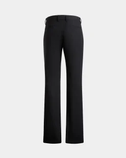 Flared Pants In Navy Blue Wool