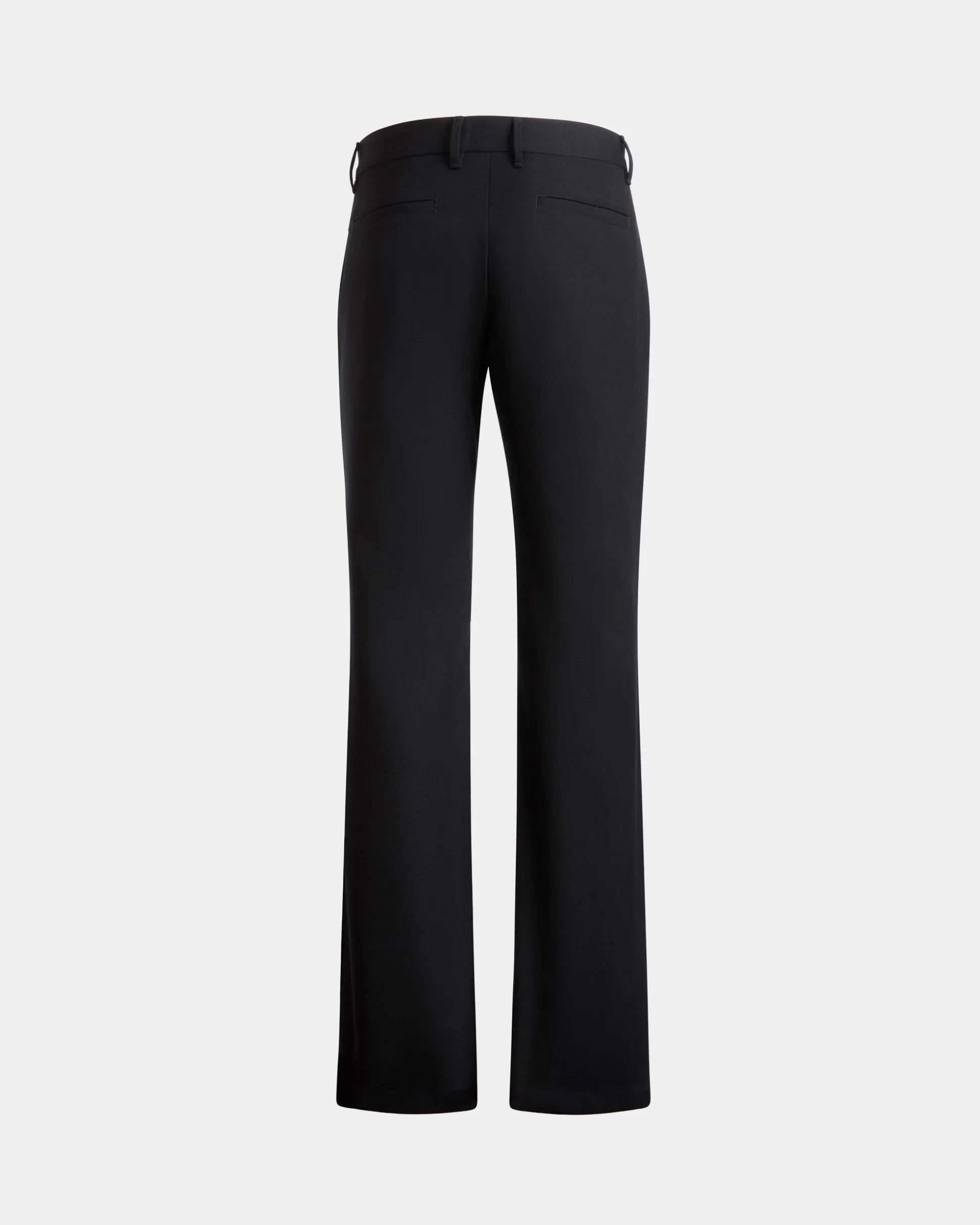 Flared Pants In Navy Blue Wool