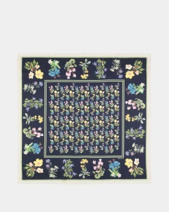 Foulard In Mountain Flower Print Silk