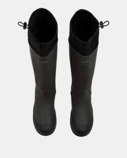 Frei Boot in Military Green Rubberized Leather