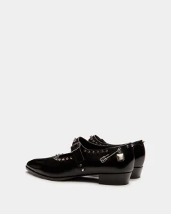 Glendale Mary-Jane in Black Leather with Studs