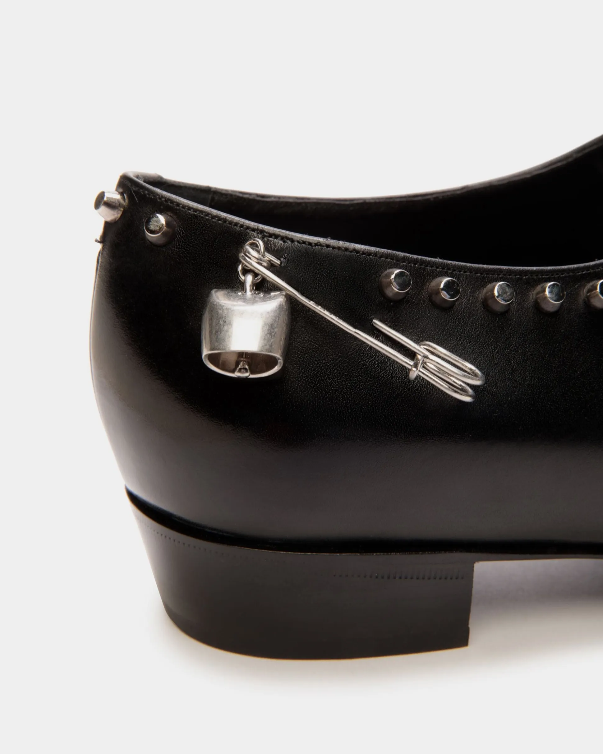 Glendale Mary-Jane in Black Leather with Studs