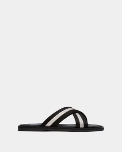 Glide Sandal in Black and White Nylon