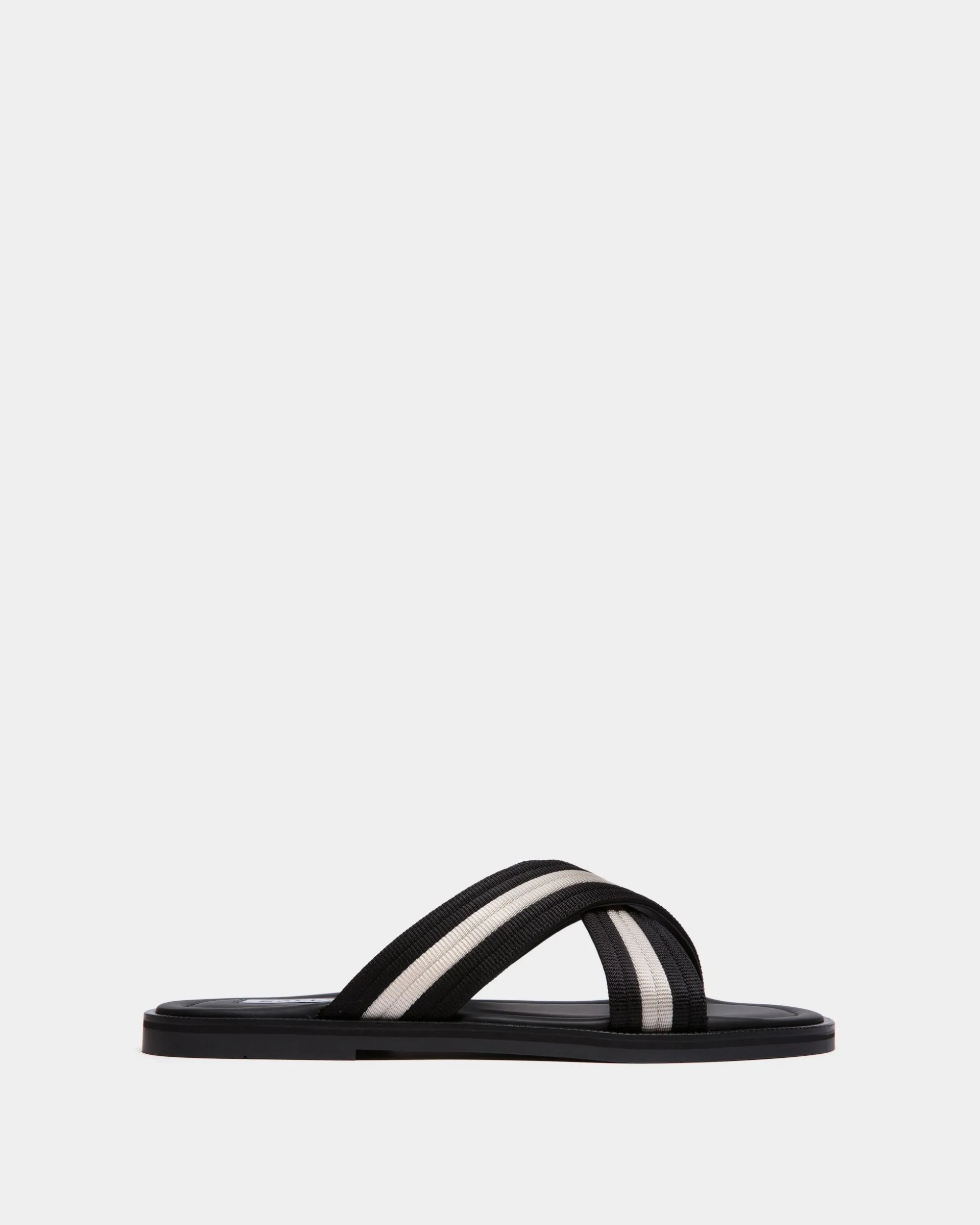 Glide Sandal in Black and White Nylon