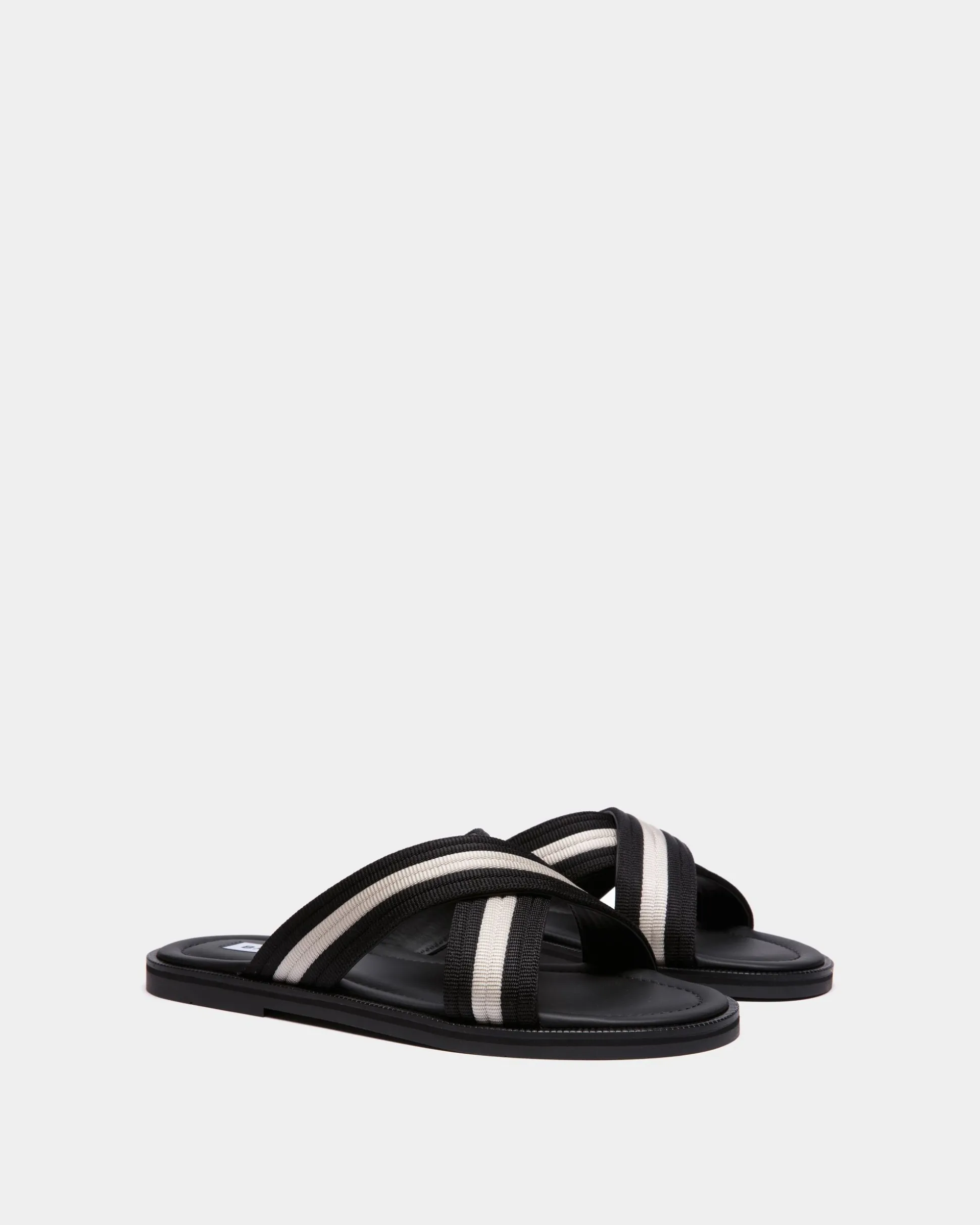 Glide Sandal in Black and White Nylon