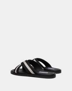 Glide Sandal in Black and White Nylon
